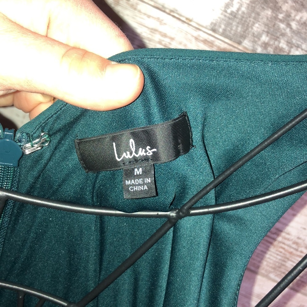 Lulus bridesmaids Thoughts of Hue Emerald Green Surplice Maxi Dress medium - Picture 9 of 14
